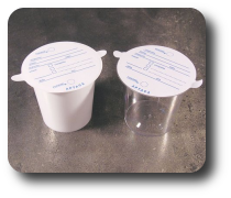 Container 120ml, in PS, with self adhesive lid - box 1.000 pcs